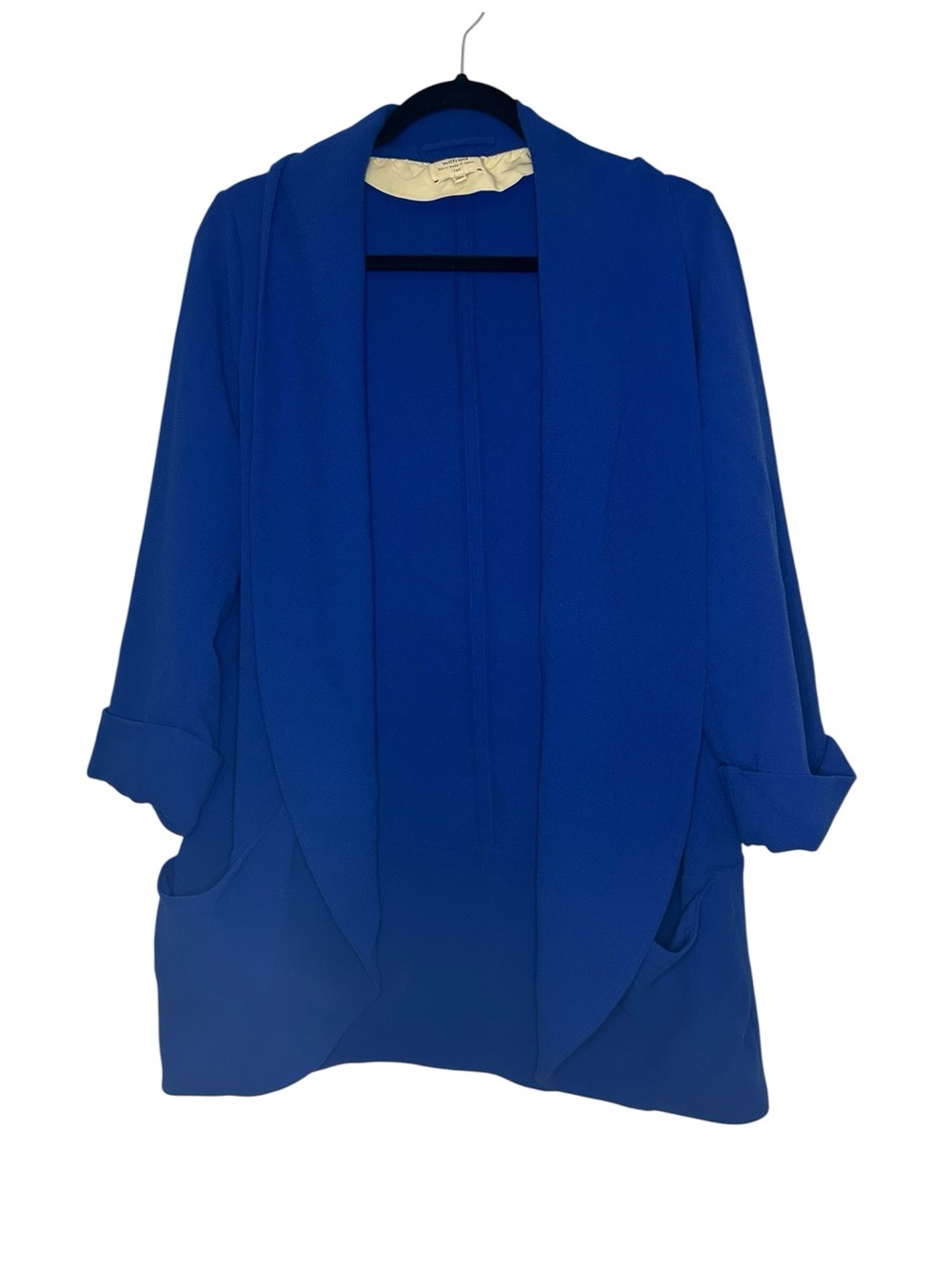 Wilfred Royal Blue Open-Front Draped Blazer